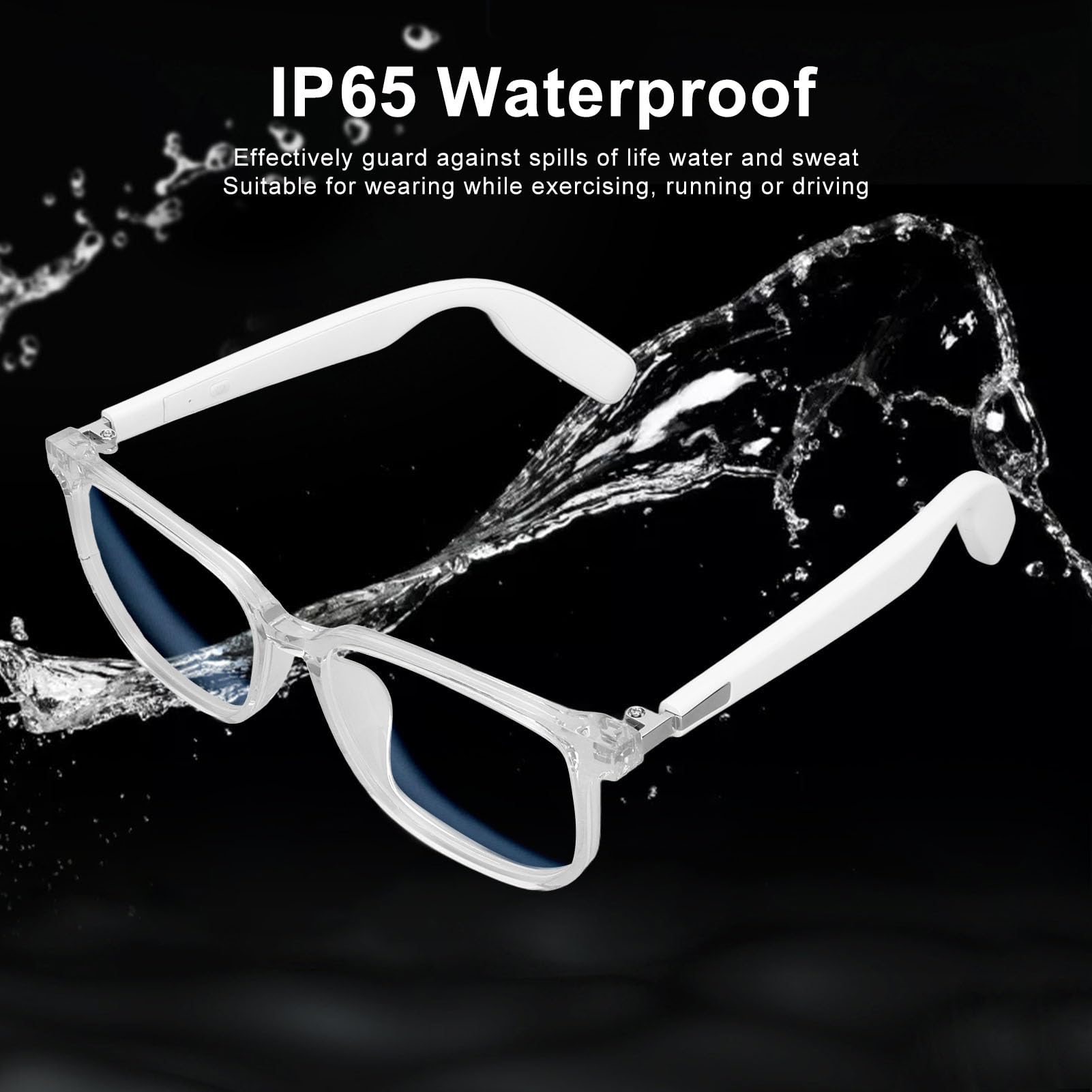 Cuifati Gafas Inteligentes Inalámbricas con de Oído Abierto BT5.3 para