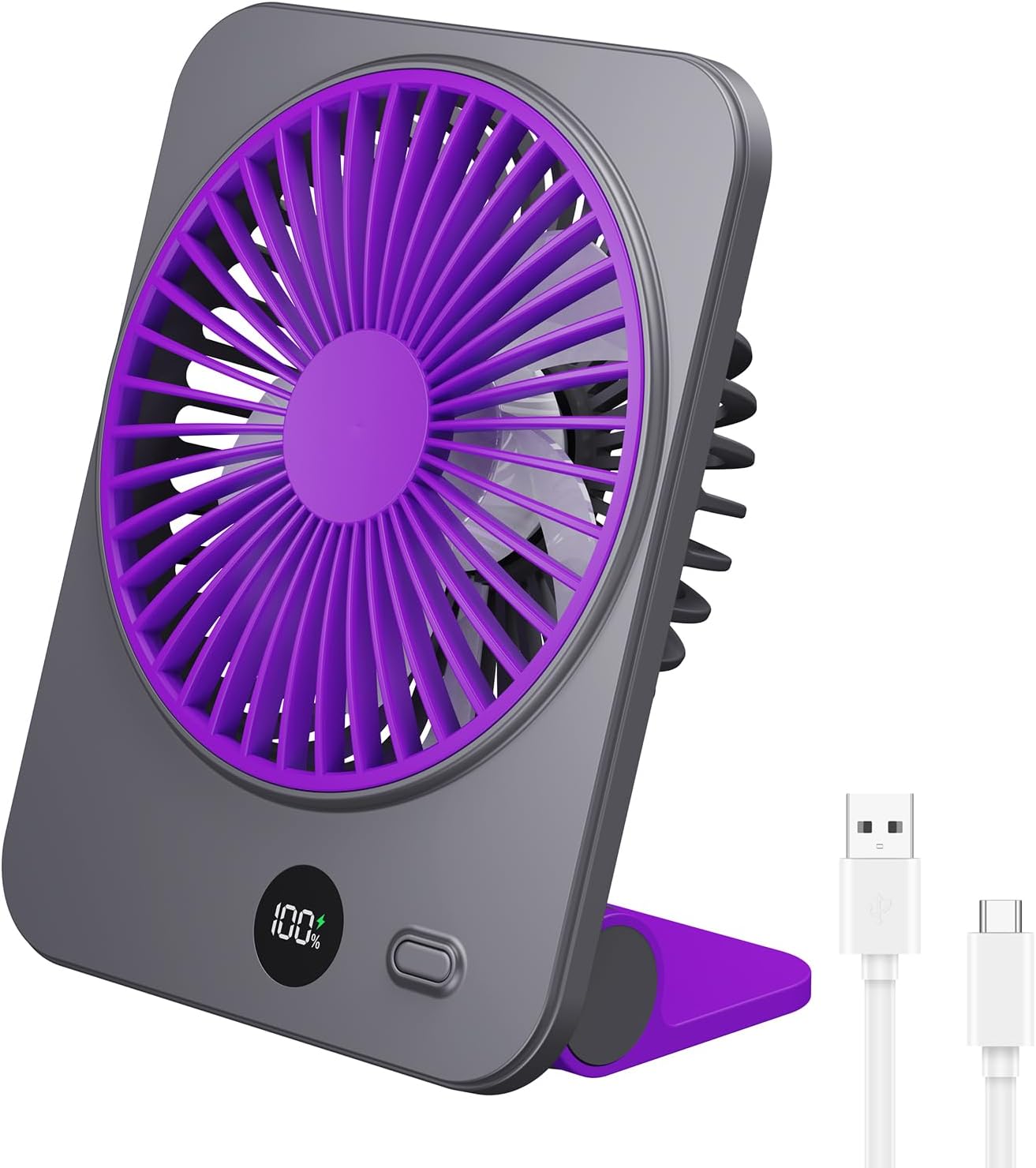 Magnetic Cruise Fan, 6.8" Small Portable Cruise Fan Rechargeable Battery Powered, Magnetically Hangs from Stateroom Ceilings and Walls, 5-Speed Quiet Cooling, Cruise Essentials 2025, Purple