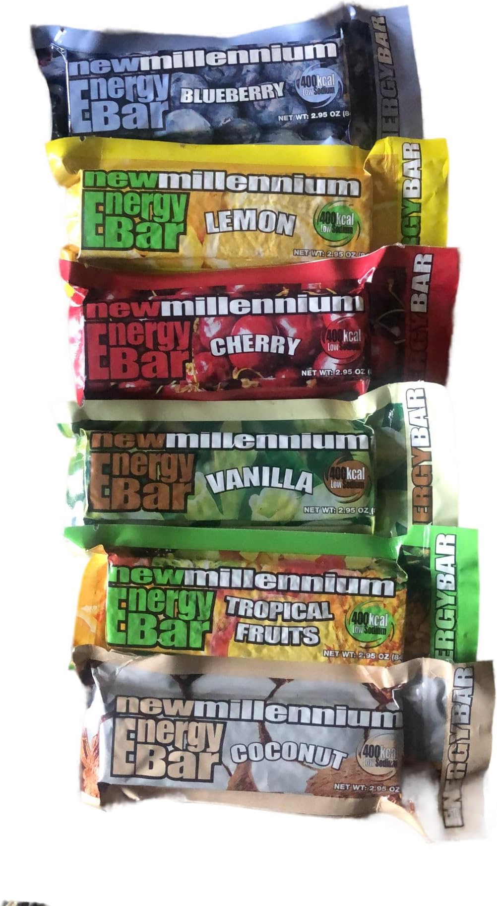 Millenium foods Assorted Energy Bars (6 Count) - Long Shelf Life Fruit flavored Bar Bundle - Survival Pack for Calamity, Disaster, Hiking and Meal replacement - with Emergency Guide