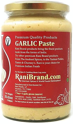 Miniatura 3 de Asian Kitchen - Pasta de cocina de ajo de 26.5 onzas (26.46oz) - Tarro de vidrio  Vegano  Sin gluten  Sin OMG  Sin colores  Origen indio