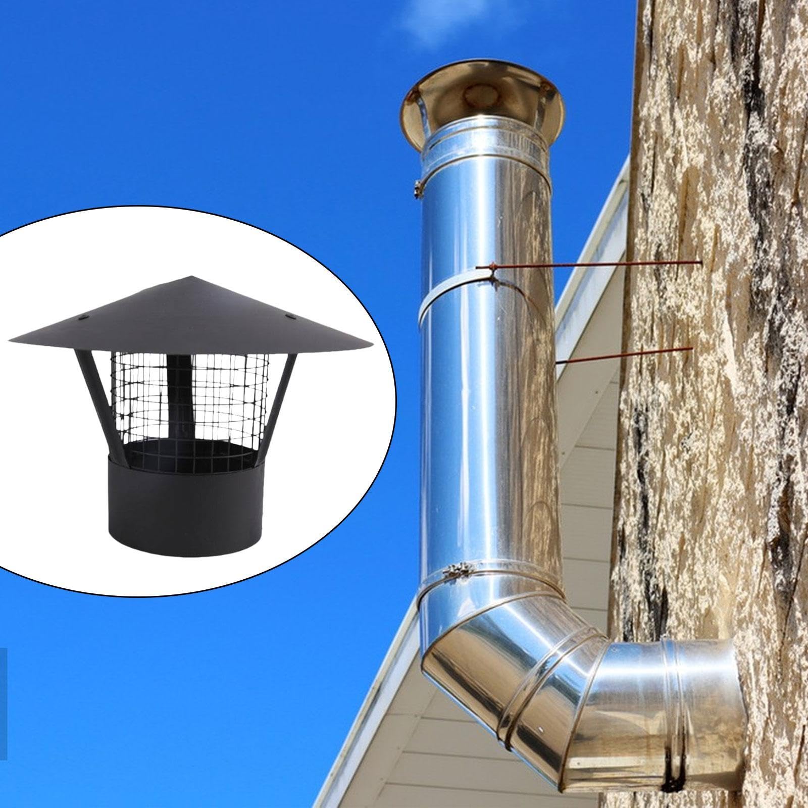 Cubierta de ventilación para chimenea de acero inoxidable, Apto para tubería de 200 mm