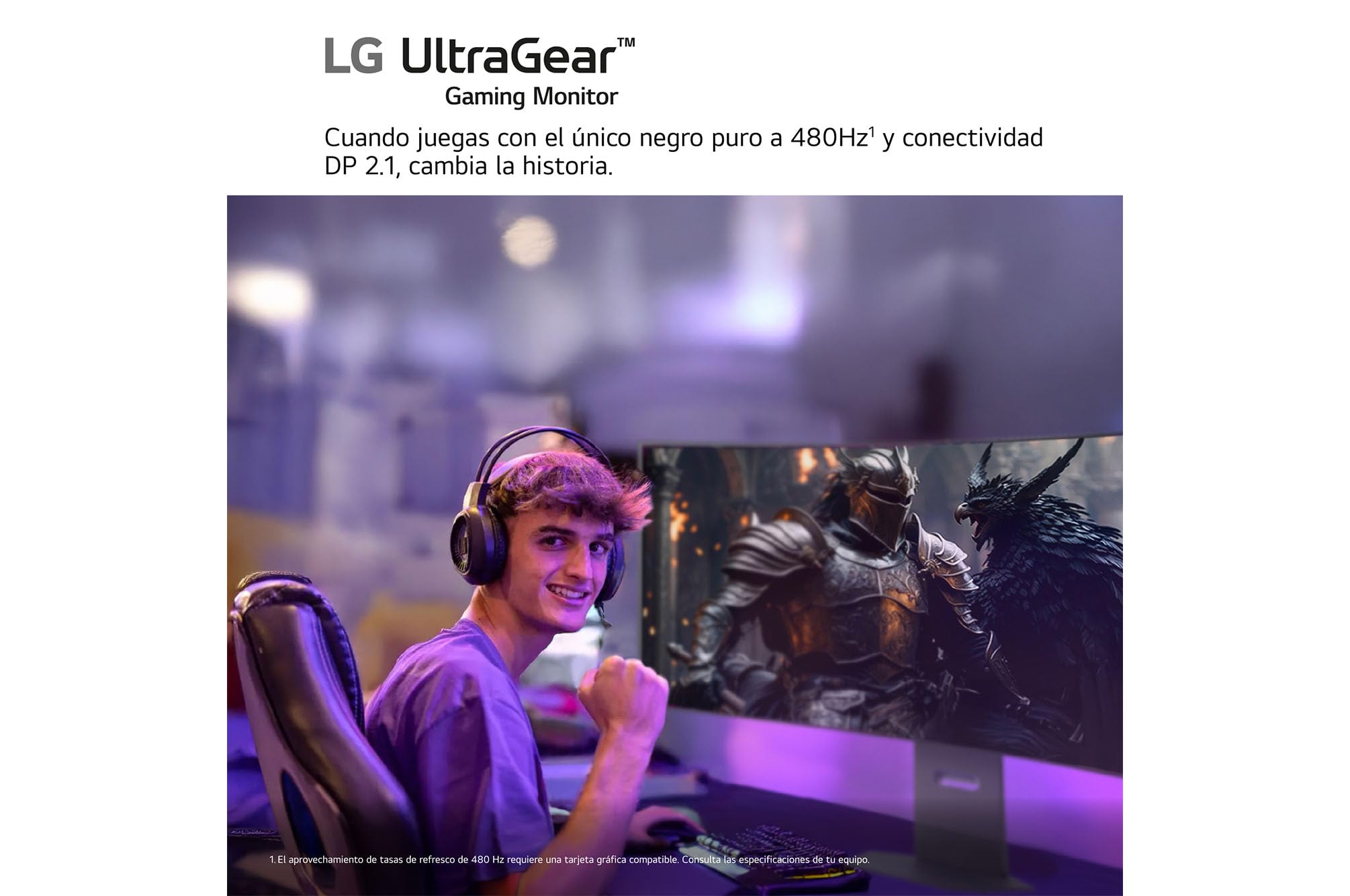 LG 27GX790A-B - Monitor Gaming Ultragear 27", Panel OLED, QHD (2560x1440), 16:9, 480Hz, 0.03ms, G-Sync Compatible, FreeSync Premium Pro, Pivotable, Morado Grisáceo — view 15
