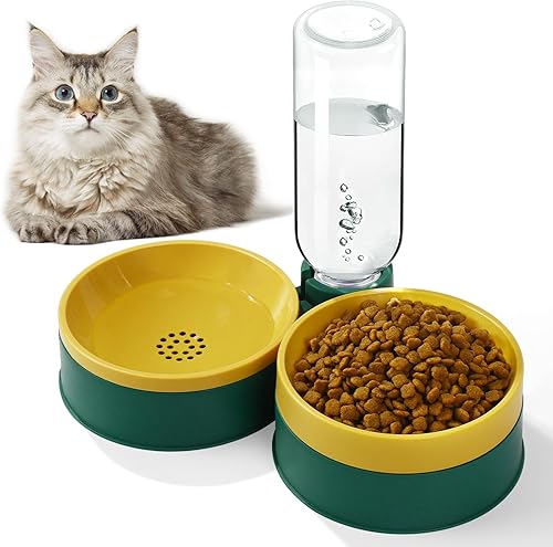 Miniatura 9 de Cuenco de comida para gatos, cuencos para gatos aptos para bigotes con dispensador de agua para gatos y perros pequeños rojo -