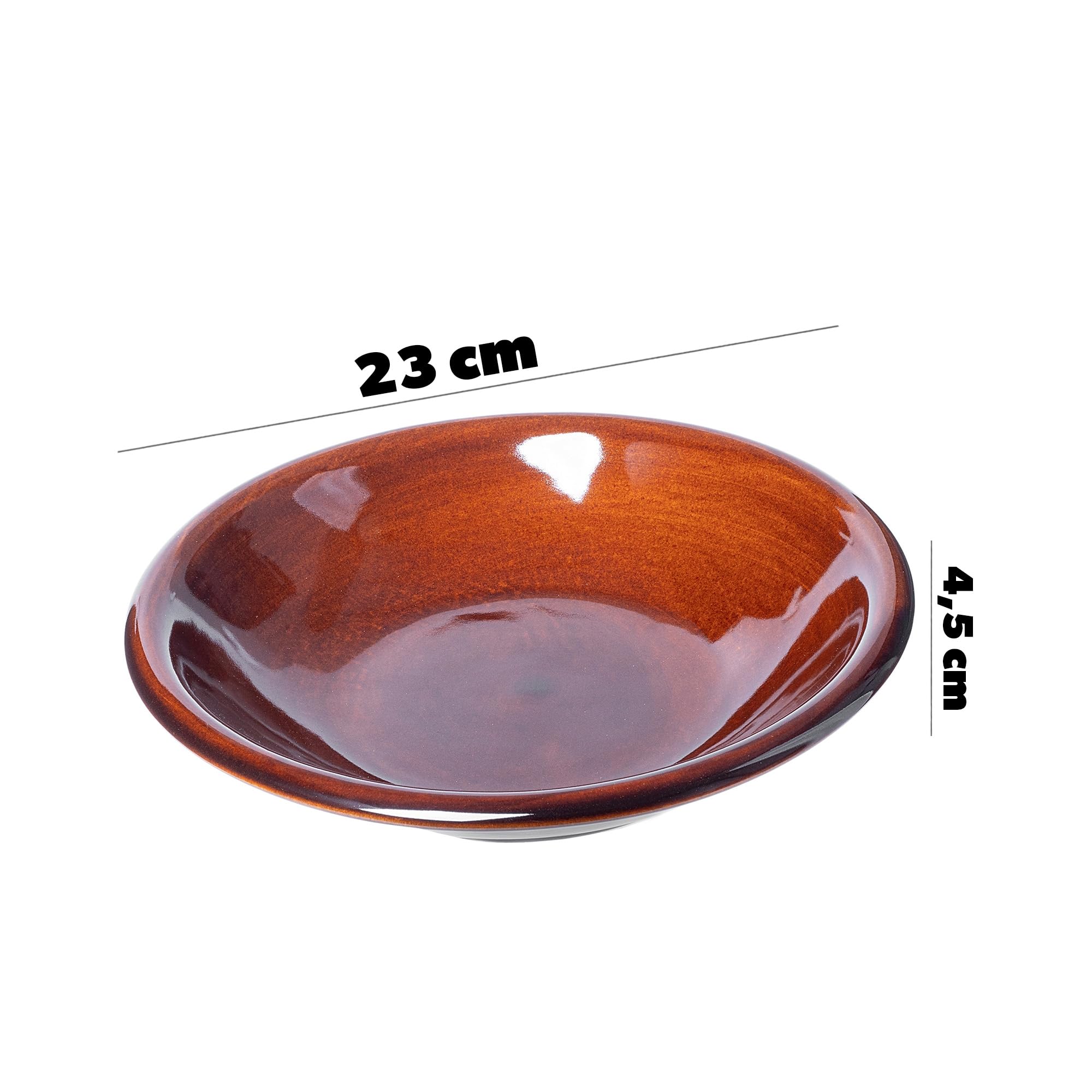KADAX 6 platos llanos de arcilla con capa de cerámica, aptos para lavavajillas, platos llanos, para desayuno, tartas, postres (profundos, 6 unidades)