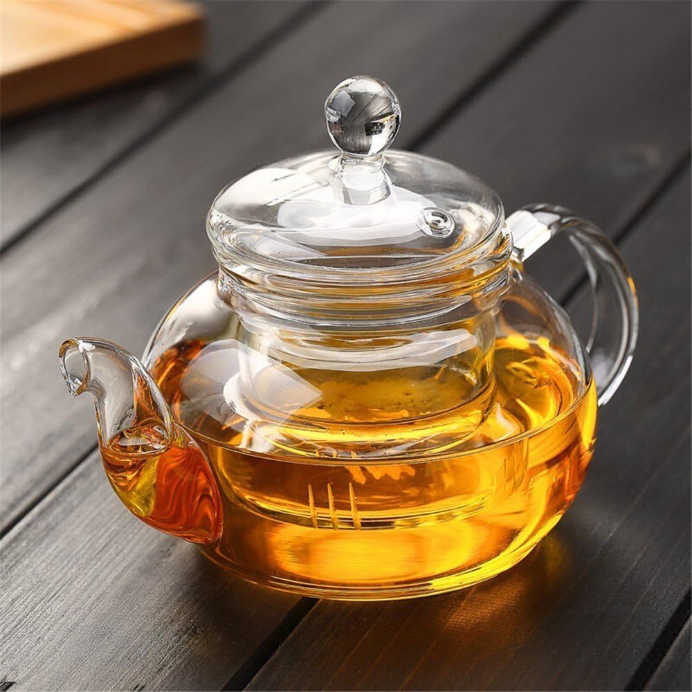 Zen Room 30oz Teapot Lead Free Heat Resistant Borosilicate Glass Tea Pot with Infuser/Dishwasher Safe