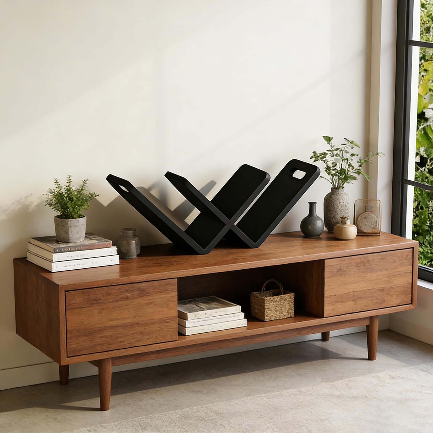 Organizer da scrivania in legno, libreria inclinabile da 60 cm, mensola da scrivania retrò per casa, ufficio, camera da letto e studio, soluzione versatile