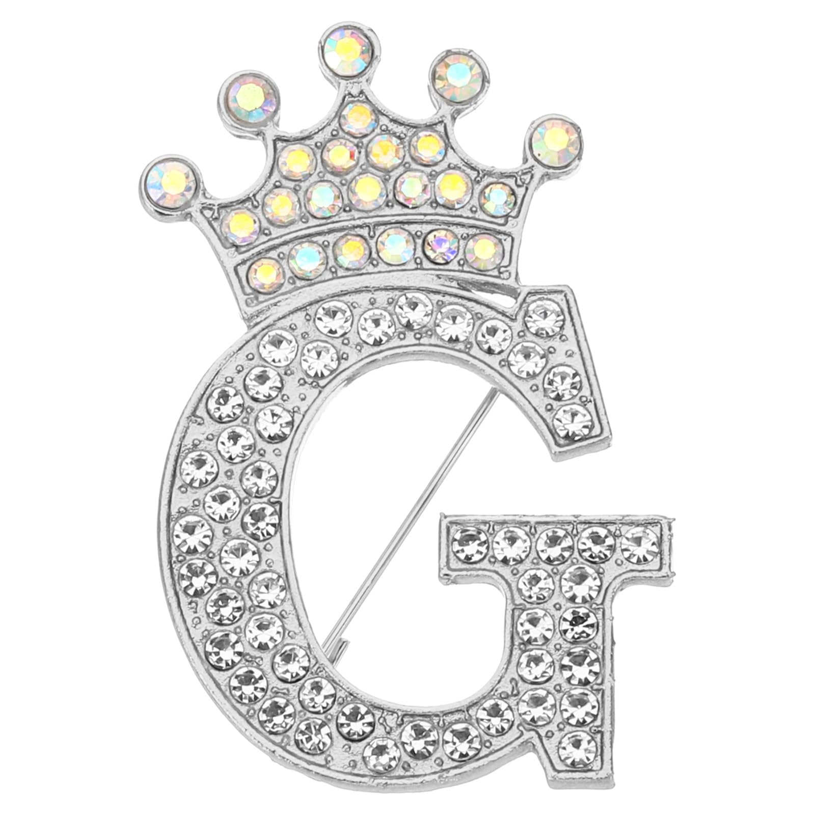 PATIKIL Letter Brooch Pins, Crown Initial Rhinestone Alphabet Letter Lapel Badges Pin for Women Suits