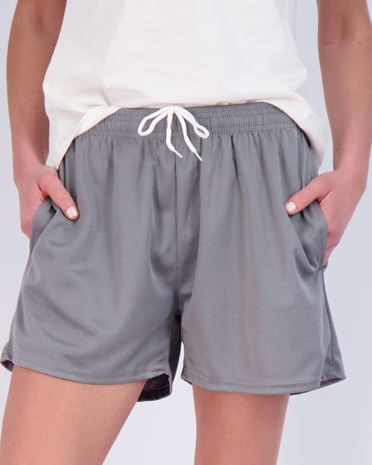 Real Essentials 4 Pack: Womens Active Athletic Performance Mesh Shorts with Pockets (Available in Plus Size) - Image 4