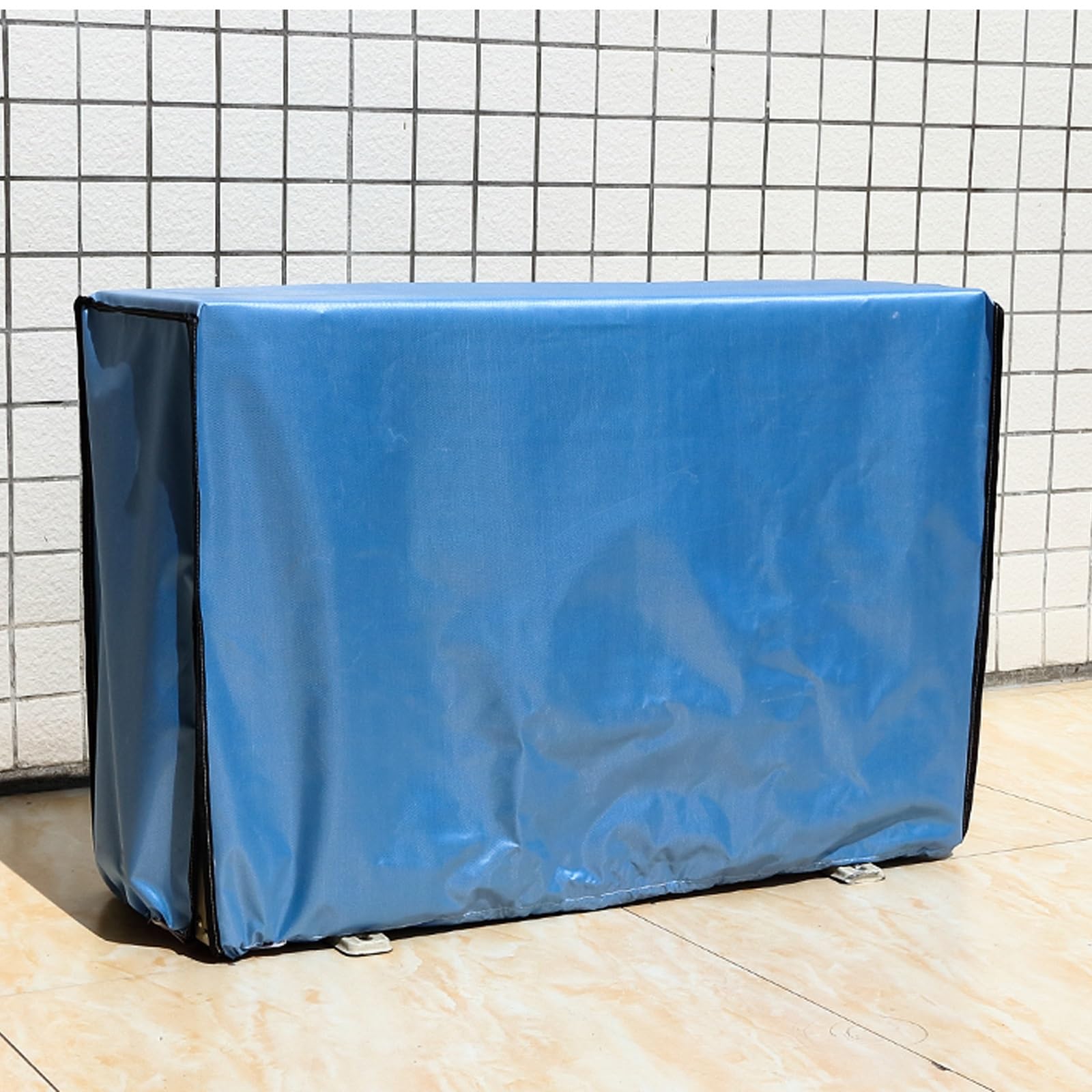 Copri Condizionatore, Copri Condizionatore Esterno in Tessuto Oxford 600D, Impermeabile e Anti-Sole, Adatta per Unità Esterne di Condizionatori(Blue,96x70x40cm/38x28x16in)
