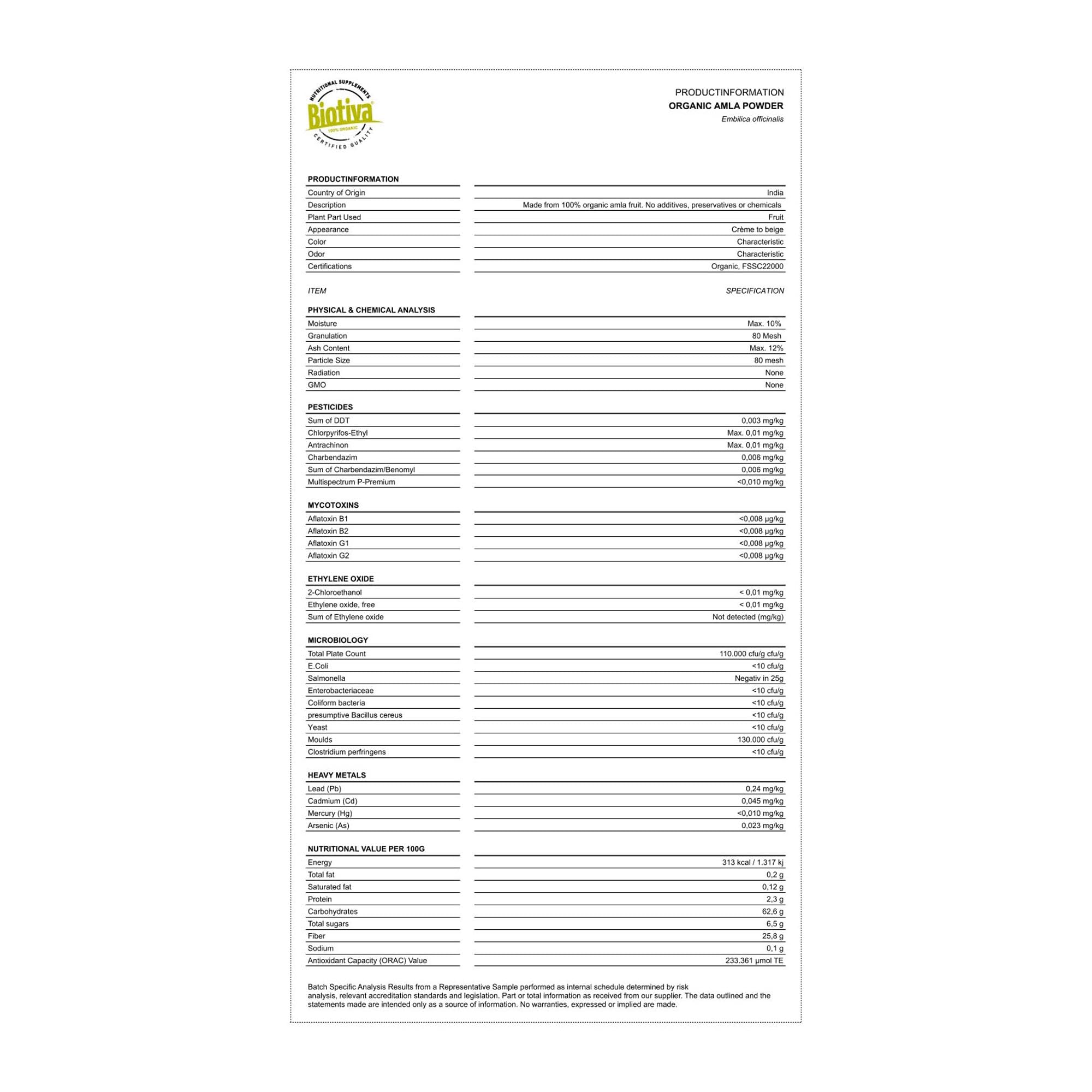Amla in polvere Bio 1000g (4x250g) | uva spina indiana | Phyllanthus emblica | senza riempitivi | macinato, confezionato e controllato in Germania | Biotiva