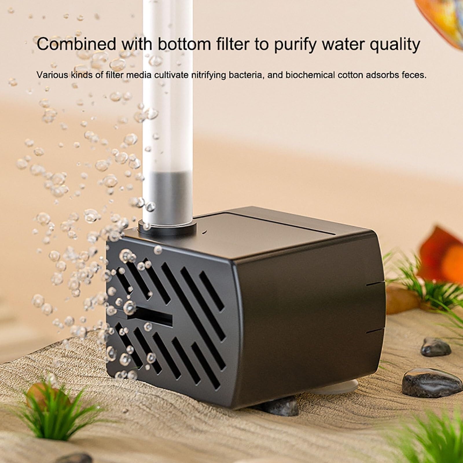 Wassertank-Set + Lampe + Filter, Tank-Starter-Set, Reptilienhabitat mit Deckel, multifunktionale Bereiche für Schildkröten, Krabben, Fische, Amphibien, Reptilien (klein)