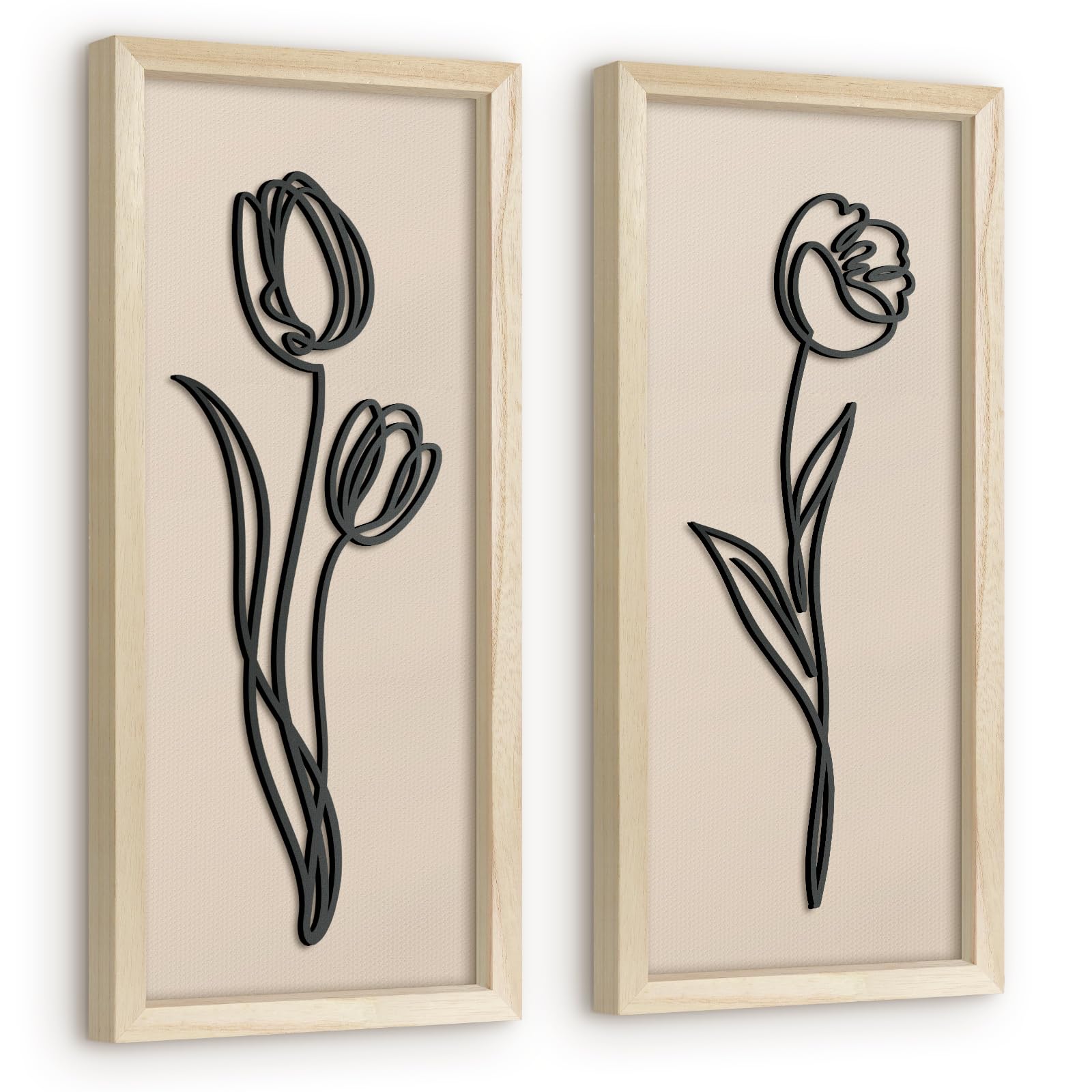 Cadre botanique en bois relief pour une ambiance de chambre cocooning - 8