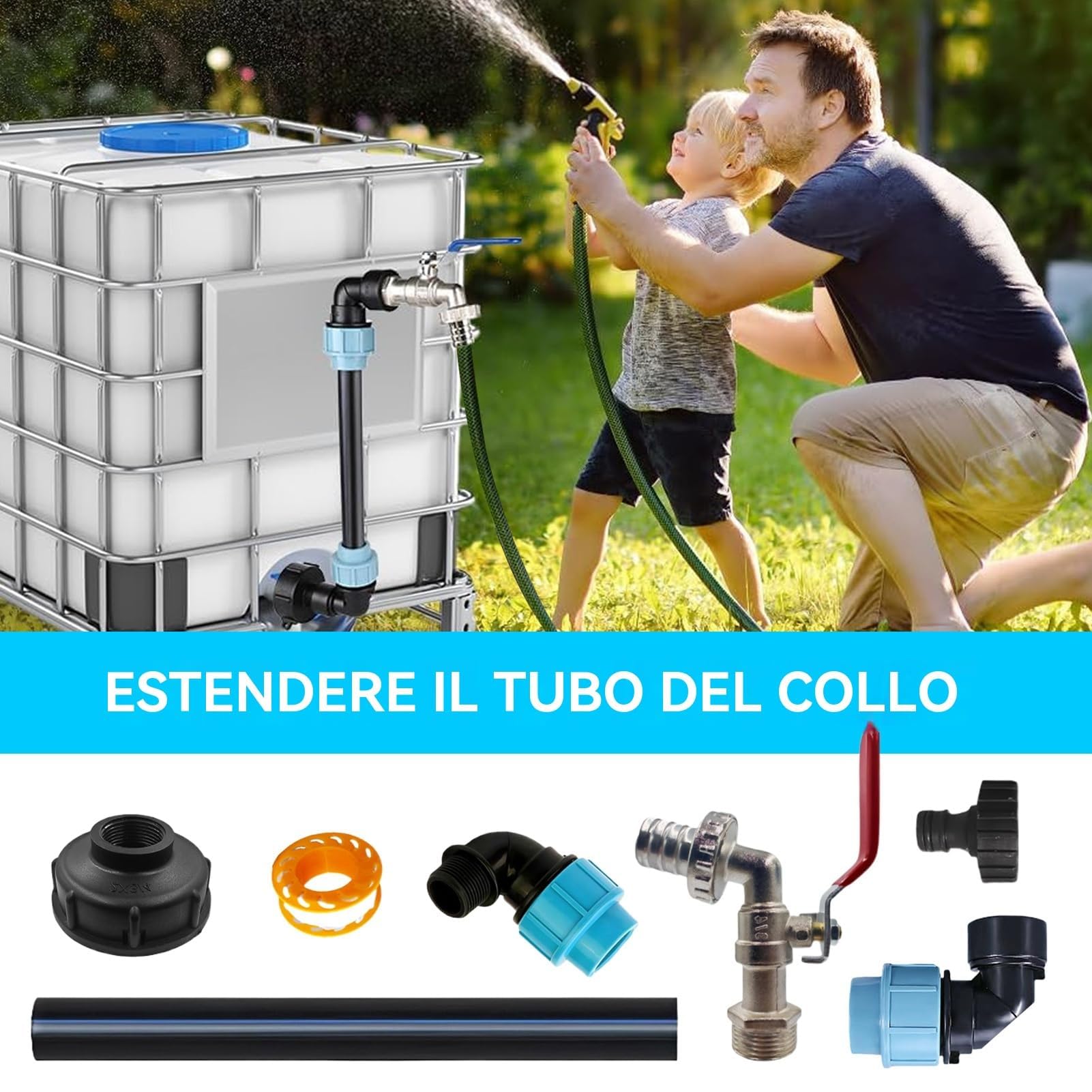 Adaptador de tanque de agua, extensión de manguera, conector de válvula rápida sin goteo para grifo, perfecto para el hogar, taller, jardín, patio, almacenamiento al aire libre