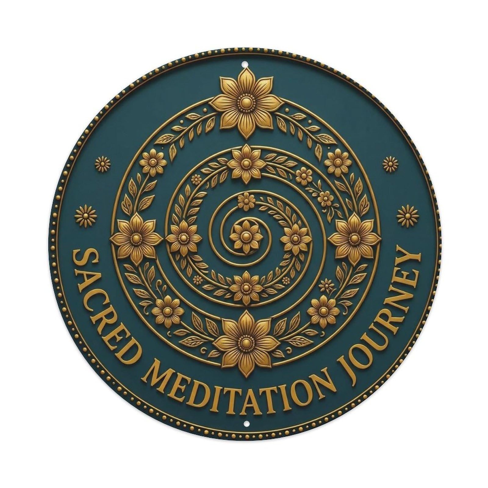 Vintage Sacred Meditation Journey Flower Zen Yoga Vintage Metal Tin Sign Plaque Wall Decor for Cafe, Club Bar, Office, Garden Metal Poster 8x8Inch