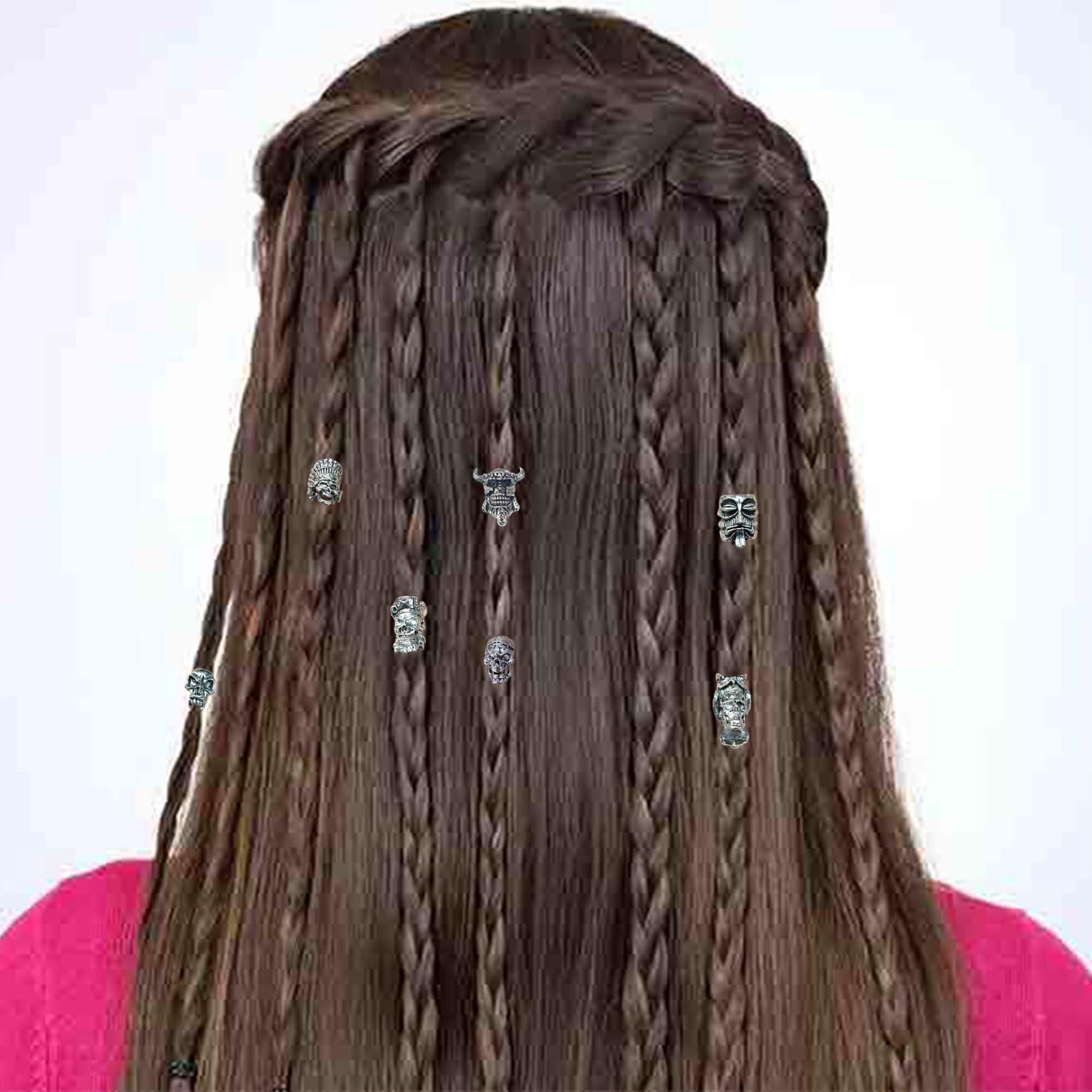 NAISKA 18 perline per capelli in legno di colore dei capelli, perline per barba, dreadlocks perline fai da te, accessori per capelli per capelli e donne, accessori per capelli
