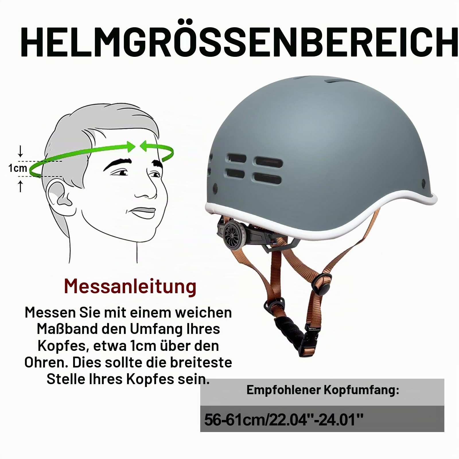 Exclusky Fahrradhelm für Herren, mit tiefem Visier, Fahrradhelm für Damen, Fahrradhelm für Streetscooter, Radfahren (56-61 cm)