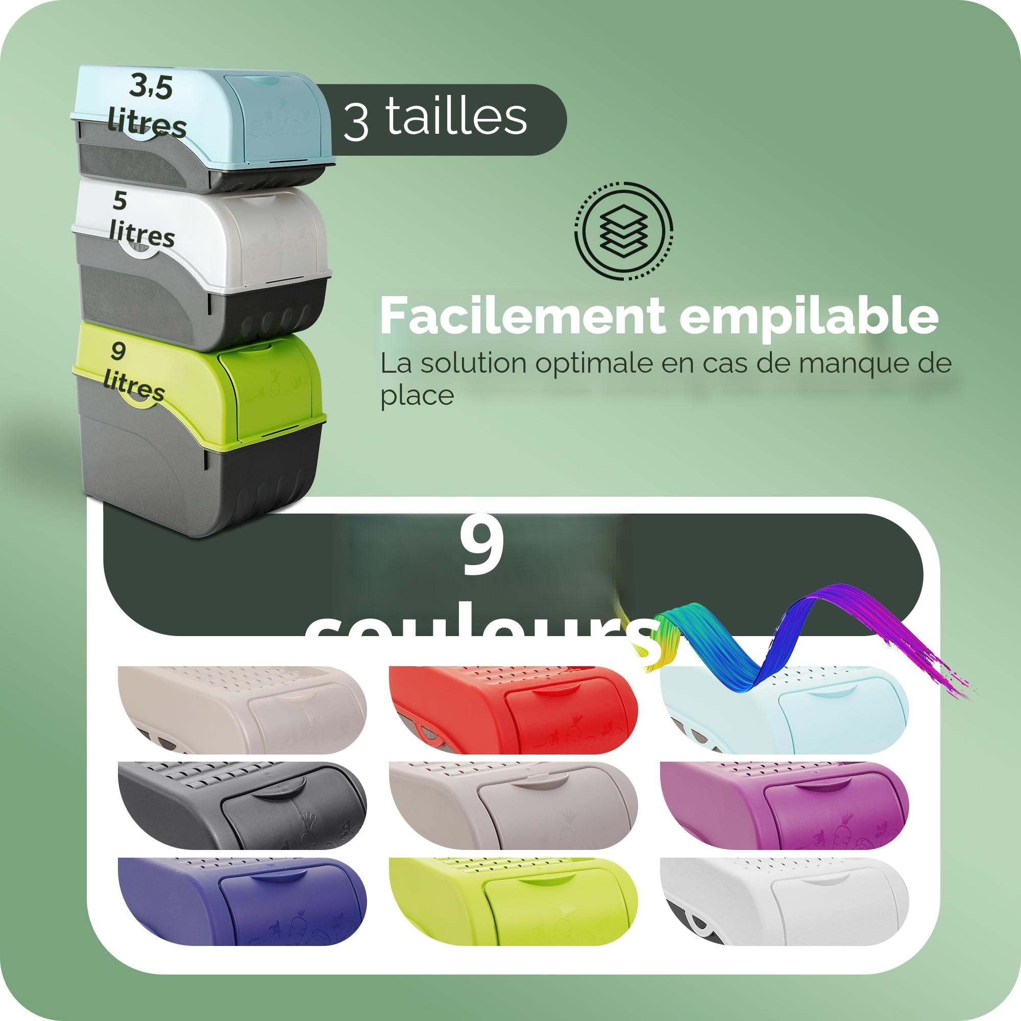 Novaliv Boîte de rangement pour pommes de terre | 2 x 5 l | Gris anthracite | Boîte à oignons et légumes empilables