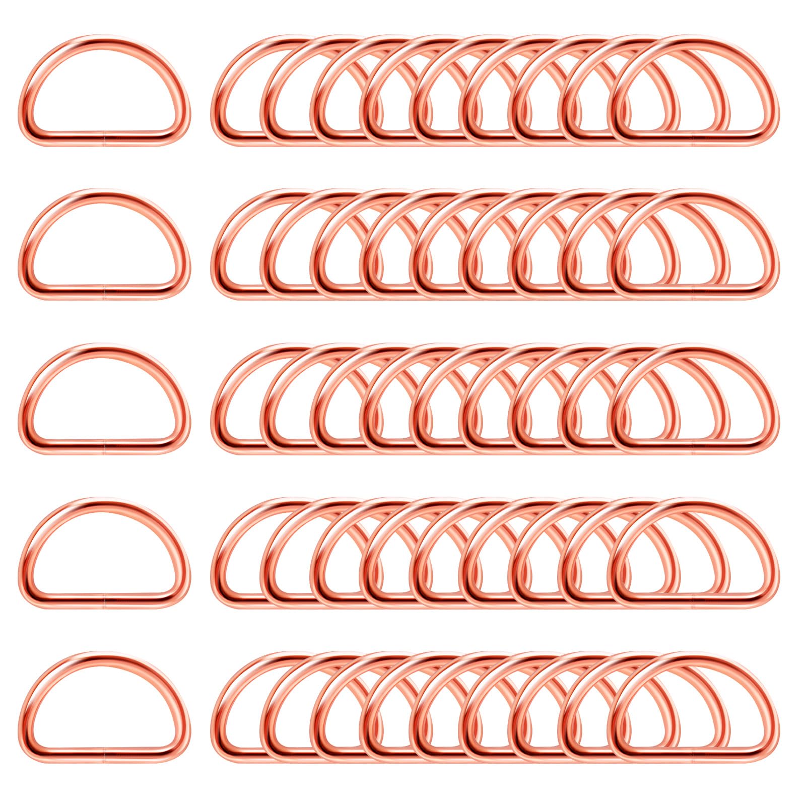 YESSZ Metal D Ring Buckle Semi-Circular Webbing Buckle for bags purse Keychains Belts dog collar sewing Accessories 50Pcs