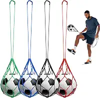 Rede de auxílio para treinador de chute de futebol: 4 peças de equipamento de treino de futebol bolsa de devolução acessórios para tamanho 3 4 5 bolas