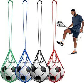 Rede de auxílio para treinador de chute de futebol: 4 peças de equipamento de treino de futebol bolsa de devolução acessórios para tamanho 3 4 5 bolas