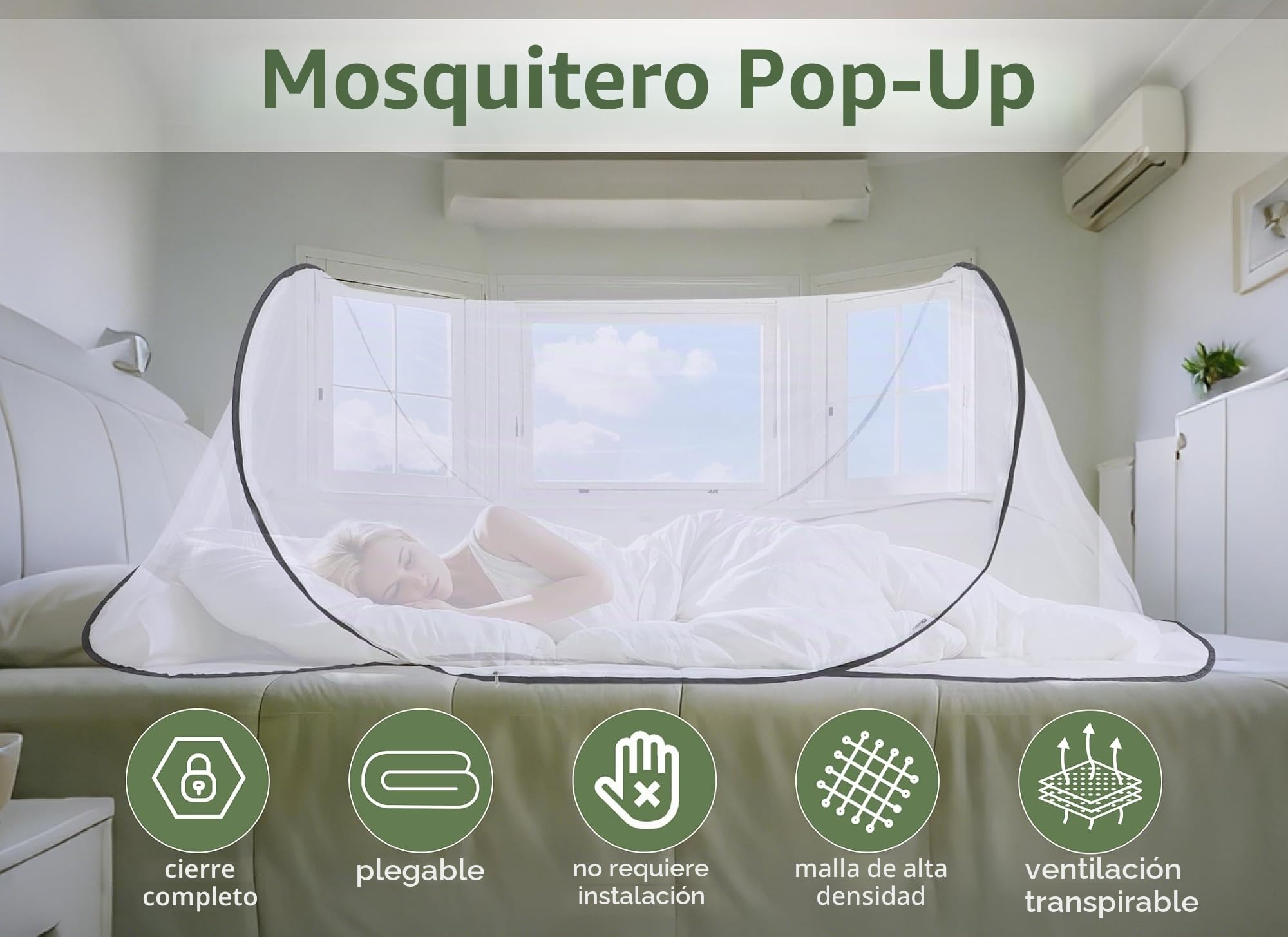Mosquitera portátil plegable de 78 x 32 x 22 pulgadas, mosquitero portátil con fondo de red, para cama de camping o viaje (negro con fondo)