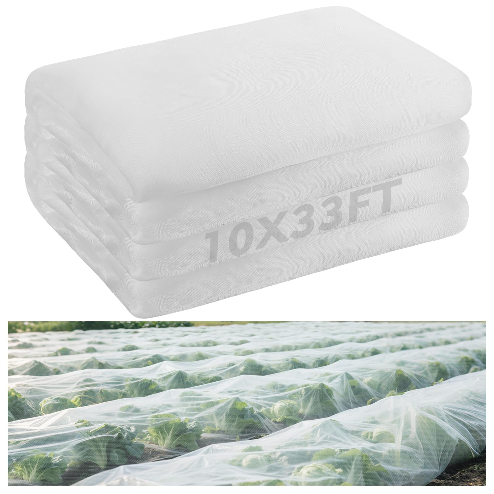 Garden Barrier Netting, Plant Covers 8x24ft Extra Fine Mesh 30% Sun Net Green Sunblock Mesh Shade Protection Netting For Vegetable Fruits Flowers Crops Row Cover Raised Bed Screen Against Birds Animal