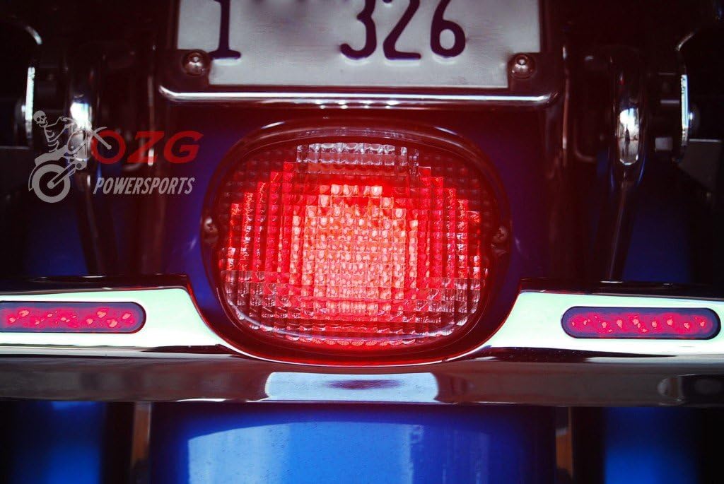 OZ-USA Smoke Lens Tail Brake LED Light Motorcycle Stop Lamp Compatible with Harley Davidson XL FLH FX