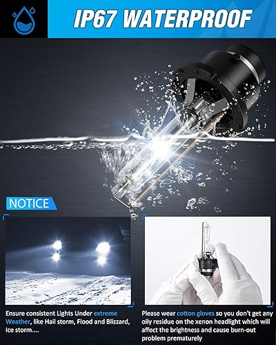 Miniatura 6 de Nilight Bombillas HID D4S, 6000 K blanco diamante D4S de repuesto súper brillante de haz alto bajo D4S HID bombilla para faros delanteros para