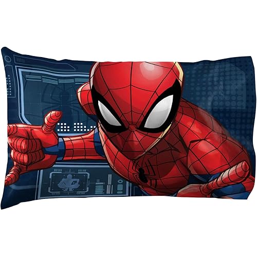 Jay Franco Marvel Spiderman 1 Pack Pillowcase - Double-Sided Kids Super Soft Bedding (Official Marvel Product)