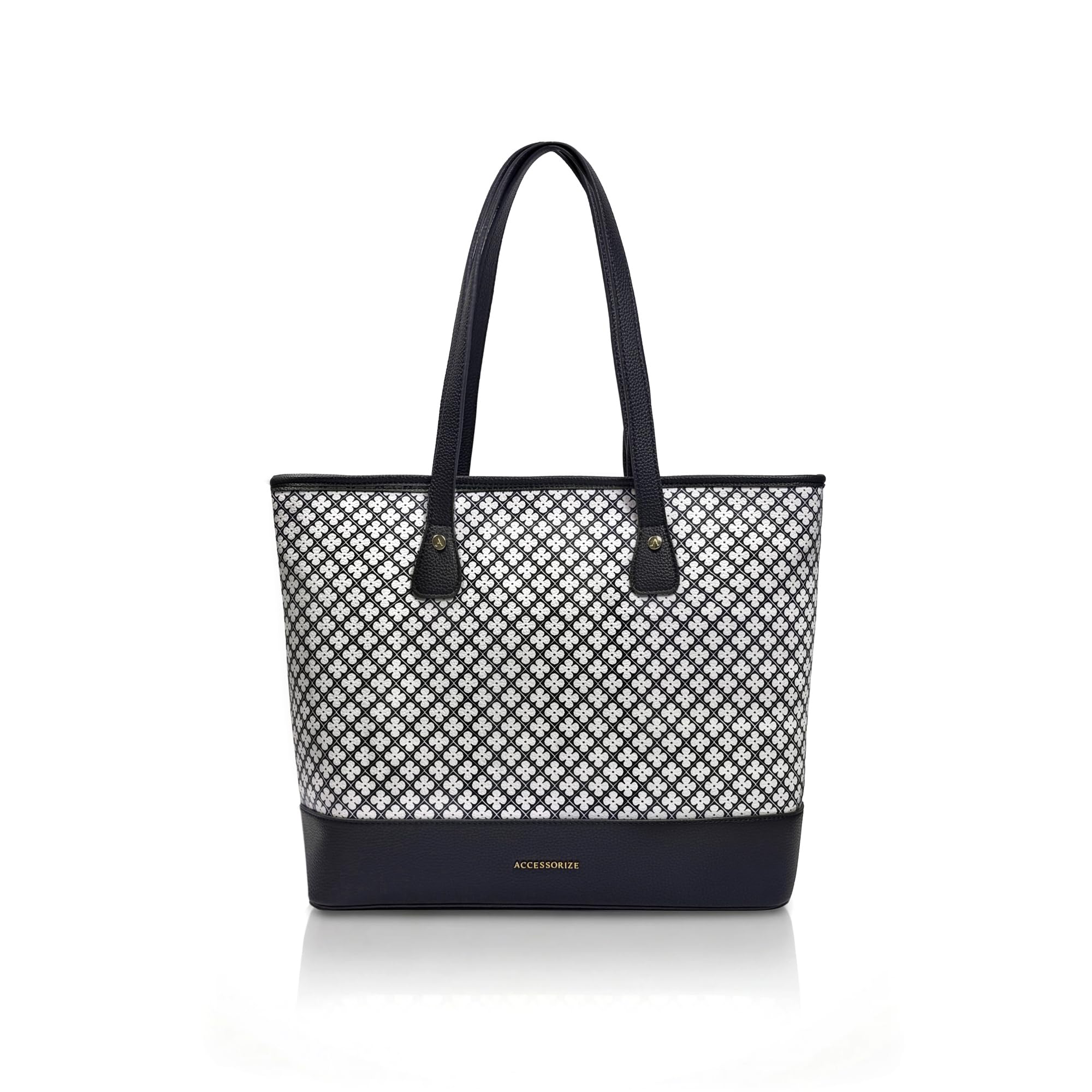 accessorize London Women’s Purenest Tote Bag | Printed Structured Handbag with Sling Strap | Spacious Everyday Work Tote-picture-1