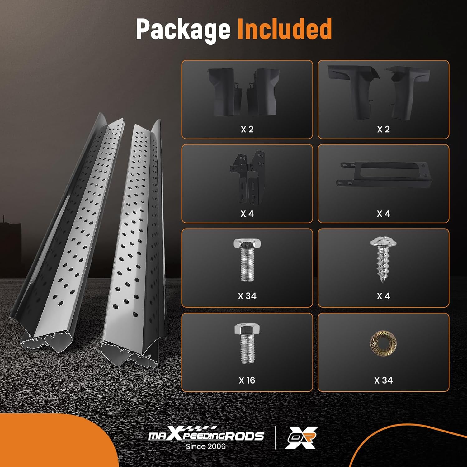 maXpeedingrods Running Boards for Honda CRV CR-V 2007-2011 Regular Cab, Lightweight Extruded Aluminum Side Step Nerf Bars with Anti-Slip Surfaces, 500LBS Load