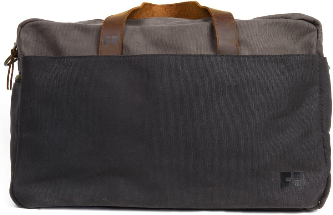 the DUFFEL | Waxed Cotton Canvas Duffel Bag with Leather Handles