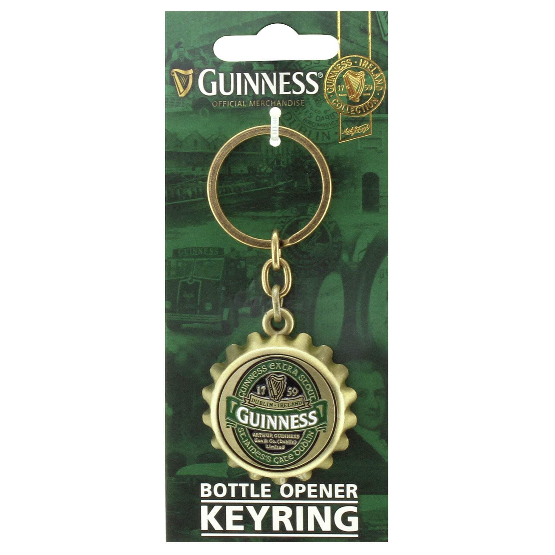 Guinness The 1759 Green Guinness Ireland Bottle Cap Opener Keyring