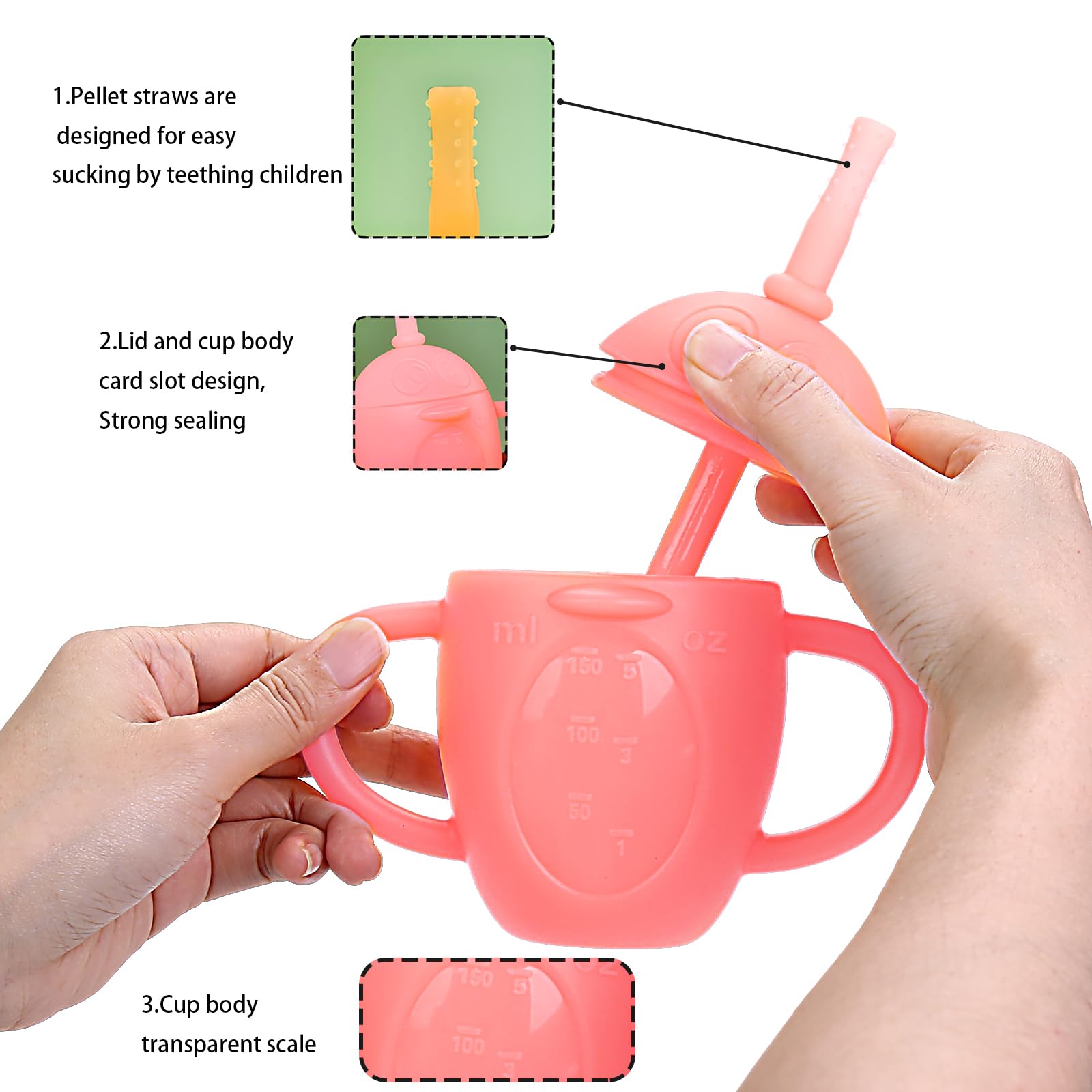 Yummy Sam - Juego De 6 Vasos De Acero Inoxidable De 12 Onzas Con Tapas, image size:1600x1600