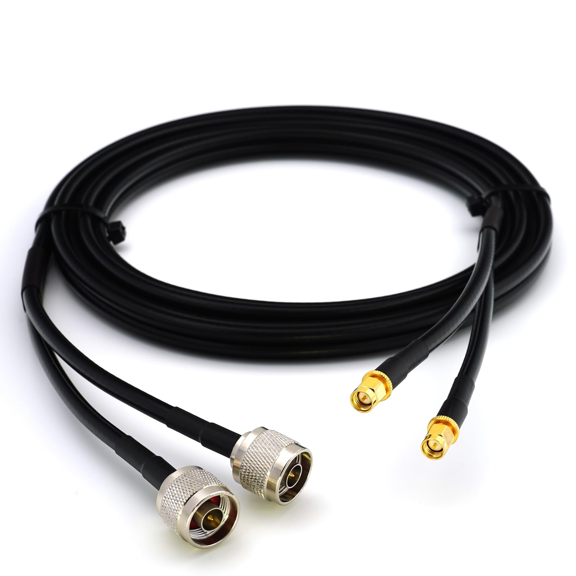 SMA Macho a N Macho 1m cable coaxial doble — SMA N Male cabl gemelo para GSM LTE router 4G 5G 6G antena repetidor WIFI exterior amplificador WIFI GPS — extensión HF-240 (LMR 240 equivalente)