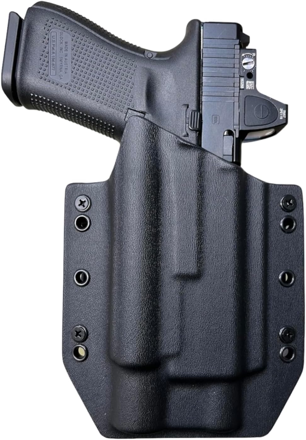 Black Kydex Holster Compatible with Glock 19 Olight PL-3 Valkyrie