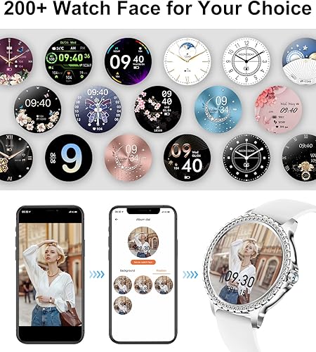 Miniatura 2 de Relojes inteligentes para mujer, reloj de seguimiento de fitness HD de 1.32 pulgadas con respuestahacer llamadas, control de voz AI, monitor de