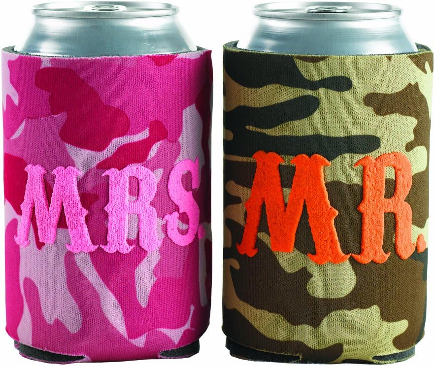 Wedding Accessories Mr and Mrs Camo Can Coolers (Set of 2)