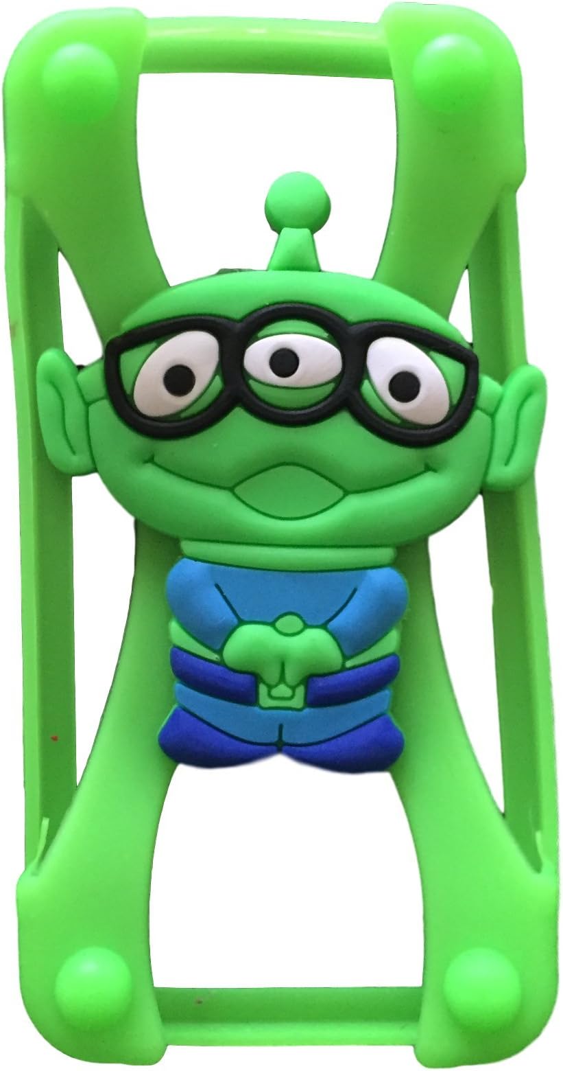 Toy Story Little Green Man Universal Silicone Frame Bumper for iPhone 6 / 6S / 5 / 5S / 4 / 4S Soft Gel Phone Case Cover Fits Any Brand of Phone up to 5.5 Inch