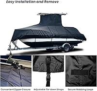 Vista 3 de EliteShield Cubierta Resistente para Barco con T-Top, Se Adapta a Barco de Consola Central de 18 pies a 20 pies de Largo con T-Top Hard-Top