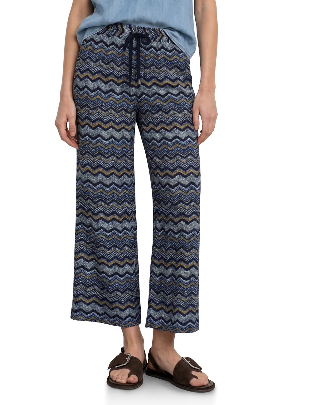 Street One High Waist Wide Leg Trousers in Loose Fit Frozen Wave 42