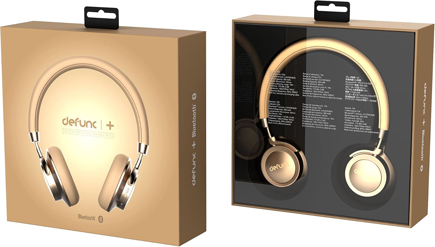 Defunc Plus Wireless Bluetooth Headphones - Gold