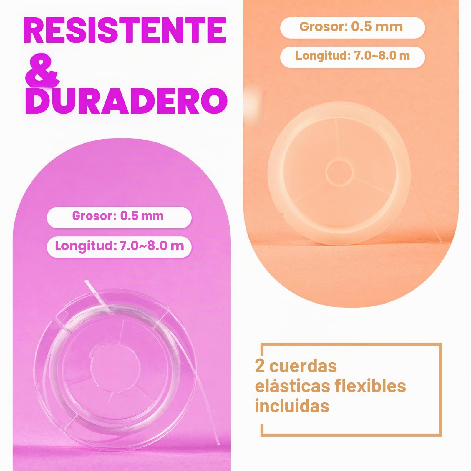 Set de cuentas naturales de amatista para joyería DIY, pulseras, pendientes y collares con colgante. Set de bricolaje para niños y adultos, con cuentas de letras, etc.