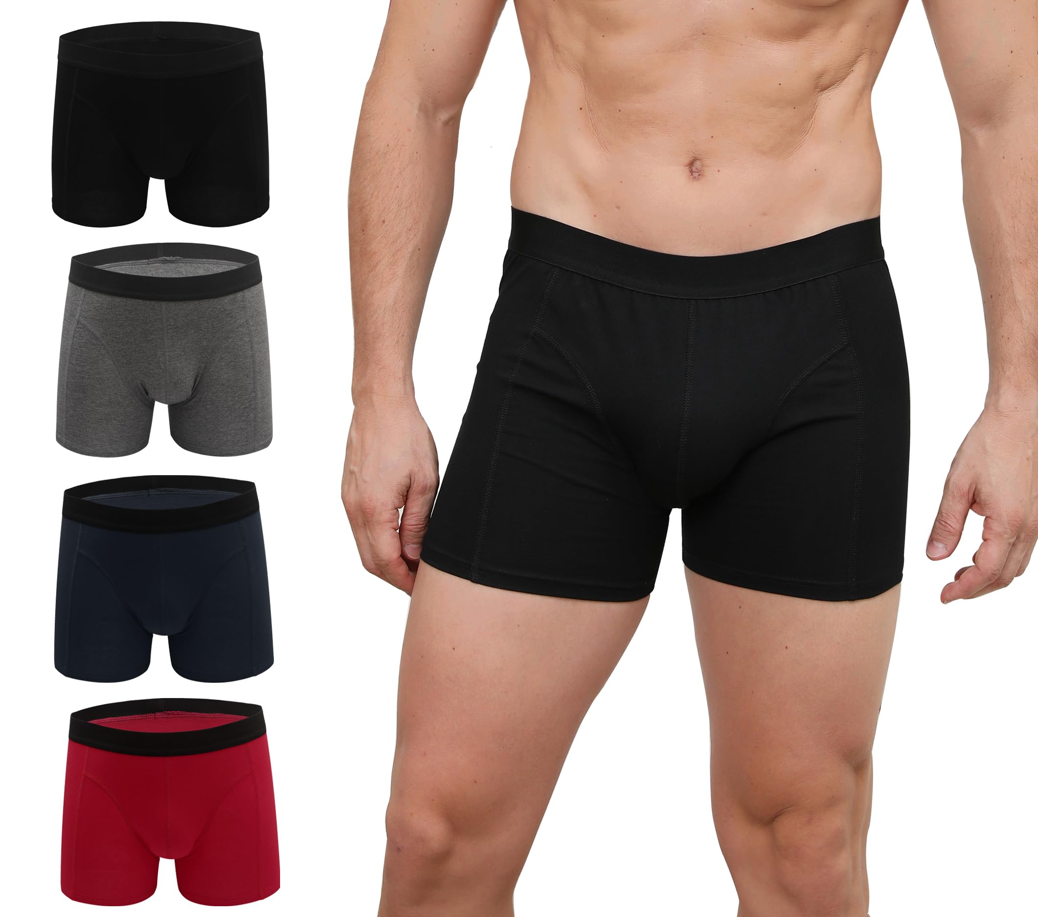 ZLYC Herren Baumwolle Boxershorts Männer Trunks Unterwäsche