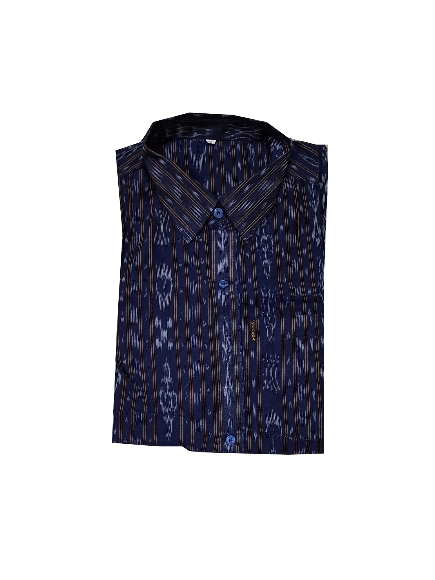 apolee Odisha Handloom 100% Organic Cotton Half Shirt For men; Navy Blue-picture-52