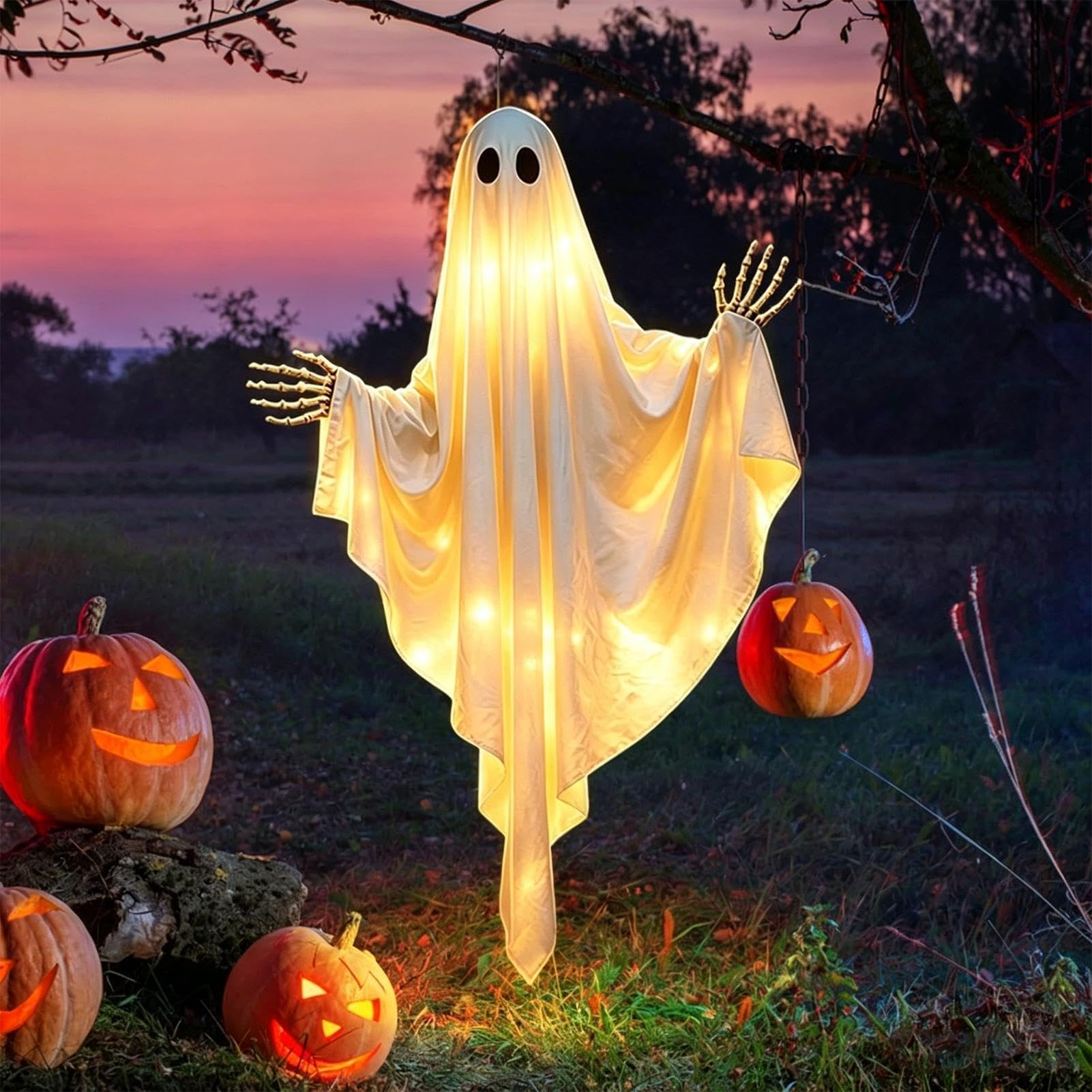 Duch Halloween Dekoracja zewnętrzna Spektralna Jasna Wisząca