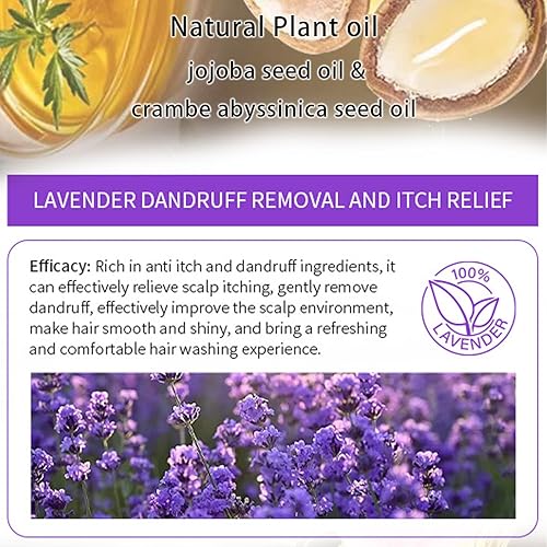 Miniatura 3 de Barra de champú de aceite esencial de lavanda, limpieza profunda e hidratación, alivia la picazón y la caspa, deja el cabello suave, brillante y