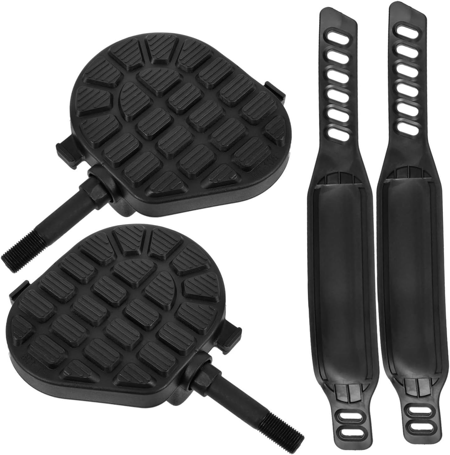 HEMOTON 1Set Non Slip Exercise Bike Pedals with Straps Lightweight Road Bike Pedals for Indoor Fitness Easy Installation and for Use