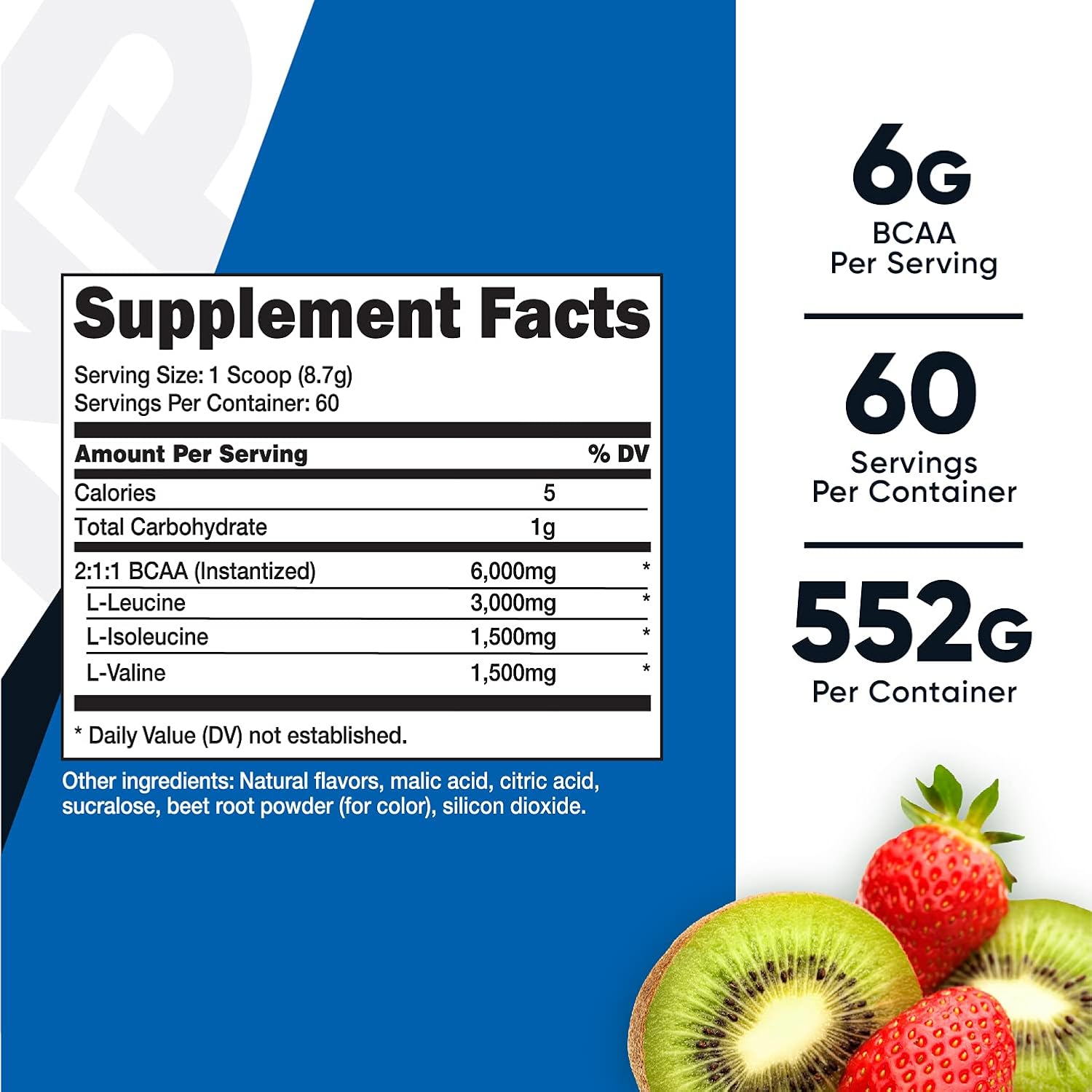 Nutricost BCAA Powder 2:1:1 60 Servings - Branched Chain Amino Acids : Health & Household