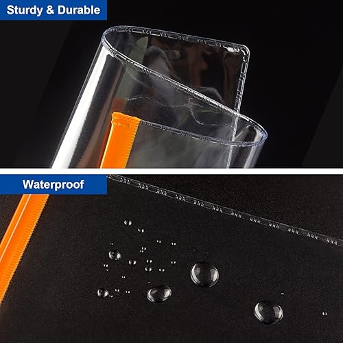 Vista 5 de Tamaki Paquete de 10 sobres de plástico con cremallera de polietileno, sobres de plástico con cremallera, tamaño A4, tamaño carta, para suministros